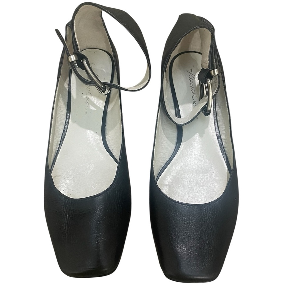 Kate Spade Black Leather Flats with Buckle